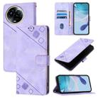 For Realme C67 5G India / Narzo 60x 5G Global Skin-feel Embossed Leather Phone Case(Light Purple) - 1