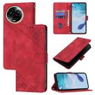 For Realme C67 5G India / Narzo 60x 5G Global Skin-feel Embossed Leather Phone Case(Red) - 1