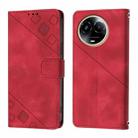 For Realme C67 5G India / Narzo 60x 5G Global Skin-feel Embossed Leather Phone Case(Red) - 2