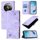 For Realme 12 Pro / 12 Pro+ 5G Global Skin-feel Embossed Leather Phone Case(Light Purple) - 1