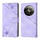 For Realme 12 Pro / 12 Pro+ 5G Global Skin-feel Embossed Leather Phone Case(Light Purple) - 2