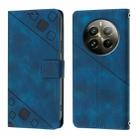 For Realme 12 Pro / 12 Pro+ 5G Global Skin-feel Embossed Leather Phone Case(Blue) - 2