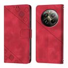 For Realme 12 Pro / 12 Pro+ 5G Global Skin-feel Embossed Leather Phone Case(Red) - 2