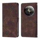 For Realme 12 Pro / 12 Pro+ 5G Global Skin-feel Embossed Leather Phone Case(Brown) - 2