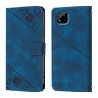 For Realme C20 / C11 2021 / C21 Skin-feel Embossed Leather Phone Case(Blue) - 2