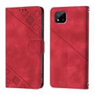 For Realme C20 / C11 2021 / C21 Skin-feel Embossed Leather Phone Case(Red) - 2