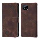 For Realme C20 / C11 2021 / C21 Skin-feel Embossed Leather Phone Case(Brown) - 2