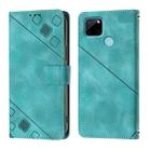 For Realme C21Y Skin-feel Embossed Leather Phone Case(Green) - 2