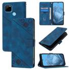 For Realme C21Y Skin-feel Embossed Leather Phone Case(Blue) - 1