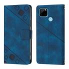 For Realme C21Y Skin-feel Embossed Leather Phone Case(Blue) - 2