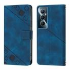 For Realme C65 4G Global Skin-feel Embossed Leather Phone Case(Blue) - 2