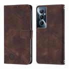 For Realme C65 4G Global Skin-feel Embossed Leather Phone Case(Brown) - 2