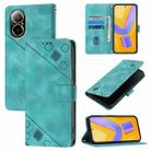 For Realme C67 4G Global Skin-feel Embossed Leather Phone Case(Green) - 1