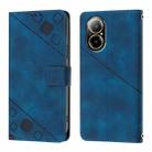 For Realme C67 4G Global Skin-feel Embossed Leather Phone Case(Blue) - 2