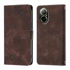 For Realme C67 4G Global Skin-feel Embossed Leather Phone Case(Brown) - 2