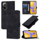 For Realme C67 4G Global Skin-feel Embossed Leather Phone Case(Black) - 1