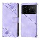 For Realme GT 5G / Realme GT Neo Skin-feel Embossed Leather Phone Case(Light Purple) - 2