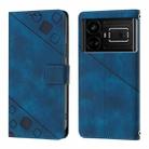 For Realme GT 5G / Realme GT Neo Skin-feel Embossed Leather Phone Case(Blue) - 2