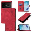 For Realme GT 5G / Realme GT Neo Skin-feel Embossed Leather Phone Case(Red) - 1