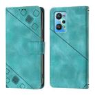 For Realme GT Neo 3T Skin-feel Embossed Leather Phone Case(Green) - 2