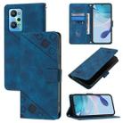 For Realme GT Neo 3T Skin-feel Embossed Leather Phone Case(Blue) - 1