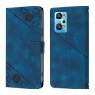 For Realme GT Neo 3T Skin-feel Embossed Leather Phone Case(Blue) - 2