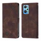 For Realme GT Neo 3T Skin-feel Embossed Leather Phone Case(Brown) - 2