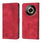 For Realme Narzo 60 Pro Global Skin-feel Embossed Leather Phone Case(Red) - 2