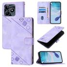 For Realme Note 50 4G Global / Realme C51 4G Skin-feel Embossed Leather Phone Case(Light Purple) - 1