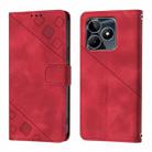 For Realme Note 50 4G Global / Realme C51 4G Skin-feel Embossed Leather Phone Case(Red) - 2