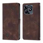 For Realme Note 50 4G Global / Realme C51 4G Skin-feel Embossed Leather Phone Case(Brown) - 2