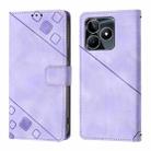 For Realme C53 4G / Narzo N53 4G Global Skin-feel Embossed Leather Phone Case(Light Purple) - 2