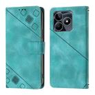 For Realme C53 4G / Narzo N53 4G Global Skin-feel Embossed Leather Phone Case(Green) - 2