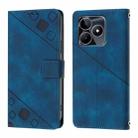 For Realme C53 4G / Narzo N53 4G Global Skin-feel Embossed Leather Phone Case(Blue) - 2