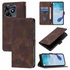 For Realme C53 4G / Narzo N53 4G Global Skin-feel Embossed Leather Phone Case(Brown) - 1