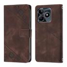 For Realme C53 4G / Narzo N53 4G Global Skin-feel Embossed Leather Phone Case(Brown) - 2