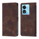 For Realme Narzo 50 5G / Realme V23 Skin-feel Embossed Leather Phone Case(Brown) - 2