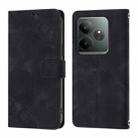 For Realme GT 6 5G Global Skin-feel Embossed Leather Phone Case(Black) - 3