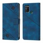 For Realme C17 / 7i Skin-feel Embossed Leather Phone Case(Blue) - 3