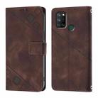 For Realme C17 / 7i Skin-feel Embossed Leather Phone Case(Brown) - 3