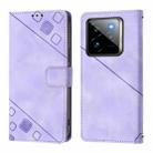 For Realme GT 7 Pro 5G Skin-feel Embossed Leather Phone Case(Light Purple) - 3