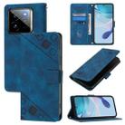 For Realme GT 7 Pro 5G Skin-feel Embossed Leather Phone Case(Blue) - 1