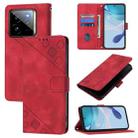 For Realme GT 7 Pro 5G Skin-feel Embossed Leather Phone Case(Red) - 1