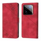 For Realme GT 7 Pro 5G Skin-feel Embossed Leather Phone Case(Red) - 3