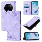For Realme 14 Pro 5G Skin-feel Embossed Leather Phone Case(Light Purple) - 1