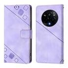 For Realme 14 Pro 5G Skin-feel Embossed Leather Phone Case(Light Purple) - 2