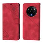 For Realme 14 Pro 5G Skin-feel Embossed Leather Phone Case(Red) - 2