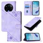 For Realme 14 Pro+ 5G Skin-feel Embossed Leather Phone Case(Light Purple) - 1