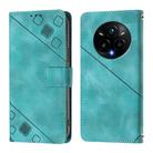 For Realme 14 Pro+ 5G Skin-feel Embossed Leather Phone Case(Green) - 2