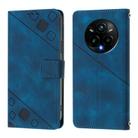 For Realme 14 Pro+ 5G Skin-feel Embossed Leather Phone Case(Blue) - 2